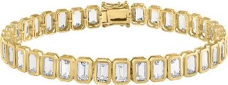 Effy 14K Yellow Gold Emerald Cut White Topaz Bracelet in 14K Gold at Nordstrom, Size 6.5