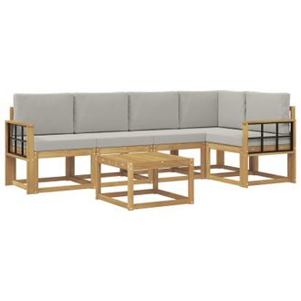 vidaXL Conjunto De Sof&aacute;s De Exterior 6 Pcs Blanco Y Gris Claro Vidaxl