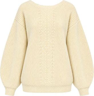 Semicouture Zilla Ronde Hals Trui - Dames - Ronde hals truien - Beige - S - Truien & Vesten
