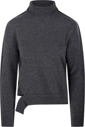 Re;Code turtleneck asymmetric-hem sweater - Grey