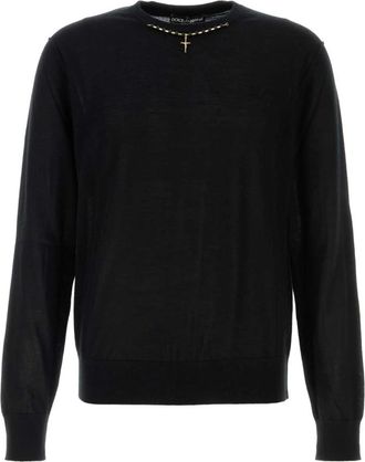 Dolce & Gabbana Elegante Cashmere Trui in Zwart - Heren - Cashmere truien - Zwart - L - Kasjmier - Truien & Vesten