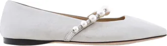 Jimmy Choo London Ade Pearl Embellished Flats, Brand Size 34 ( US Size 4 )