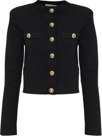 Balmain Cardigan met schoudervullingen - Dames - Vesten - Zwart - M - Leer - Truien & Vesten