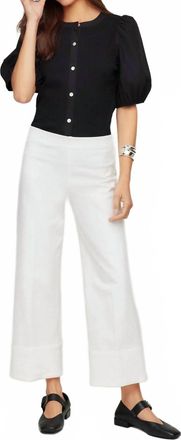 Fifteen Twenty Regina Cuff Cropped Pants In Off White