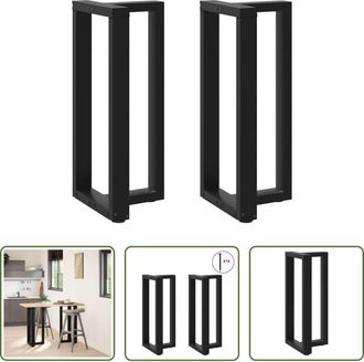 vidaXL Gambe in acciaio - Gambe per tavolo da bar a forma di T 2 pz nere 50x35x(90-91) cm in acciaio