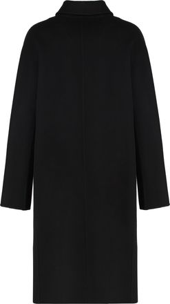 Sartoria Milanese Womens Double-Breasted Wool Coat Beige Virgin Double Breasted & Peacoats
