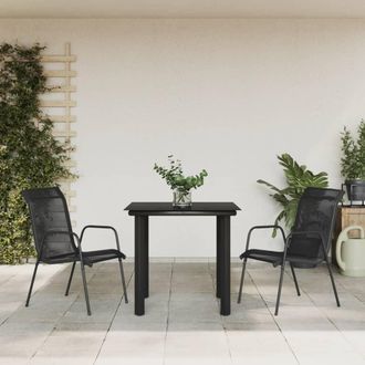 vidaXL Furniture Limited - Set Da Pranzo Da Giardino 3 Pz Nero In