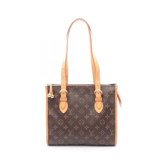 Louis Vuitton Brown Monogram Coated Canvas Leather Handbag Tote Bag (Pre-Owned)