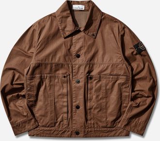Stone Island Men s Double-Coated Cotton Ripstop Coach Jacket Shadow Brown