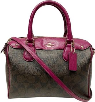 Coach Signature Brown Canvas Handbag (Pre-Owned)
