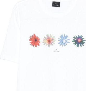 Paul Smith White Cotton Printed T-shirt