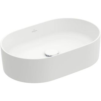 Villeroy & Boch Collaro opzetwastafel - ovaal 56x36cm - zonder overloop zonder kraangat ceramic+ stone white