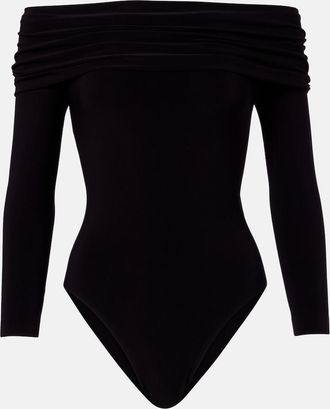 Norma Kamali Off-shoulder jersey bodysuit