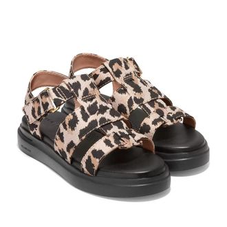 Cole Haan Grandpro Rally Fisherman Sandals Womens Brown Leopard ZOGG3142