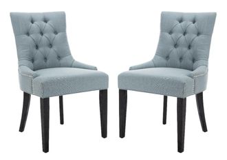 Safavieh Set de 2 sillas de comedor en madera de abedul azul