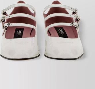 Carel kina block heel triple buckle pumps