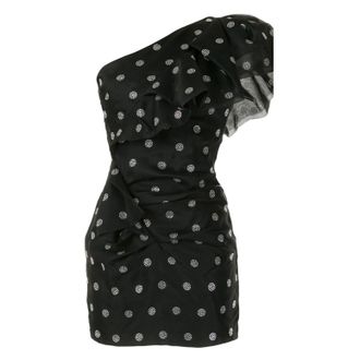 Alexandre Vauthier crystal polka-dot asymmetric mini dress Size XS