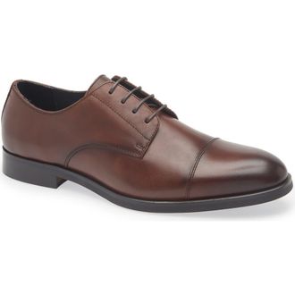 Nordstrom Elliott Cap Toe Lace-Up Derby in Brown Sepia at Nordstrom Rack, Size 8.5