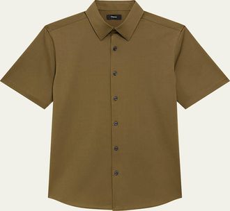 Theory Mens Irving Short Sleeve Shirt in Structure Knit