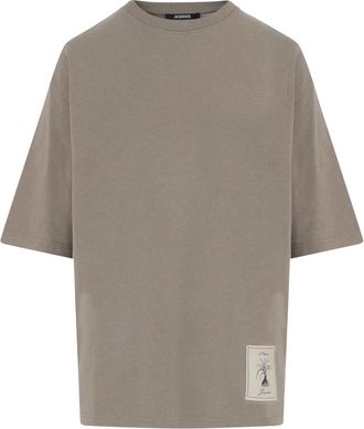 Jacquemus Tops, Heren, Beige, S, Katoen, Katoenen T-shirt Met Logo