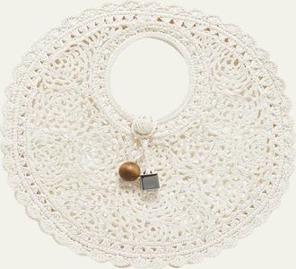 Jacquemus Le Petite Crochet Raffia Lace Top-Handle Bag