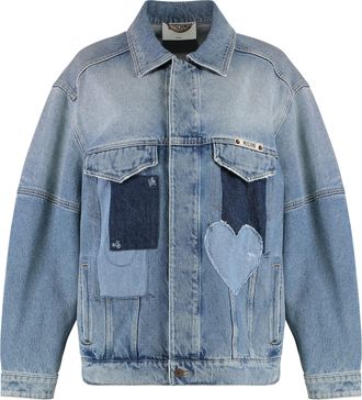 Moschino Womens Denim Jacket - Light Grey Cotton - Size EU 42 (Womens)