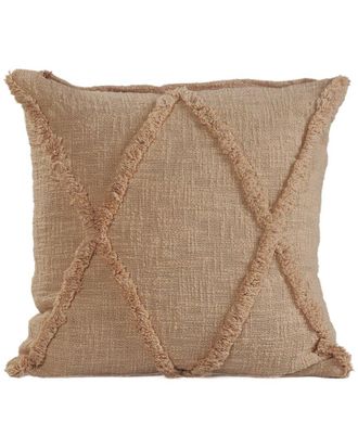LR Home Reid Brown Diamond Tufted Cotton Decorative Pillow