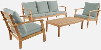 Sweeek Conjunto De Muebles De Jard&iacute;n En Madera De Acacia, 5 Plazas