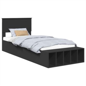 vidaXL Estructura De Cama Negro 100 X 200 Cm Madera Contrachapada Vidaxl