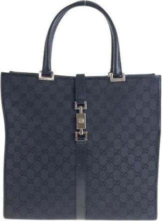 Gucci Pre-owned Tote Bags, female, Black, Size: ONE SIZE Pre-owned GG Canvas Tote Bag