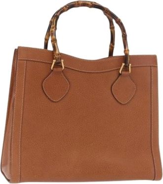 Gucci Pre-owned Handbags, female, Brown, Size: ONE SIZE Pre-owned Leather Handbag