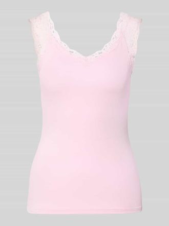 Pieces Slim Fit Tank Top aus Viskose-Mix Modell BARBERA LACE in Altrosa, Gr&ouml;&szlig;e XL