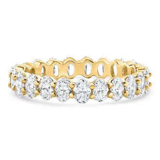 Pompeii3 14k Yellow Gold 2.25ct Oval Lab Diamond Eternity Ring Size: 7