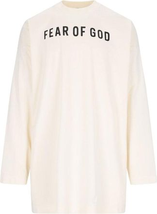 Fear of God Thunderbird Logo T-Shirt In Cream Cotton