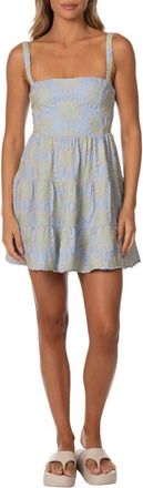 Maaji Sol Dream Embroidered Tiered Cover-Up Minidress in Light/pastel Blue at Nordstrom, Size Medium