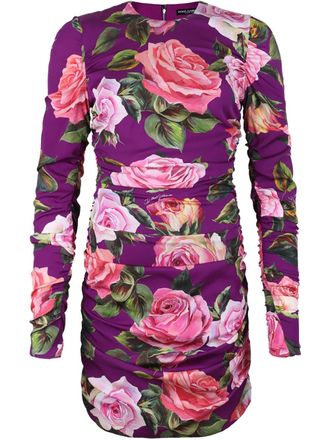 Dolce & Gabbana Jurk met bloemenprint - Paars