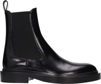 Jil Sander Black Leather Ankle Womens Boots