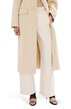 Mango Elastic Waist Cotton Pants in Pastel Yellow at Nordstrom, Size X-Small