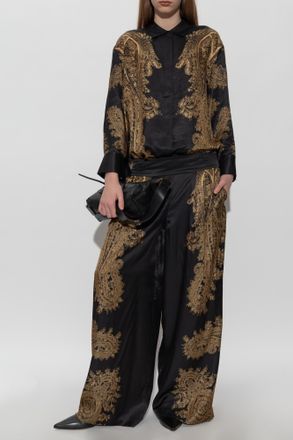 AllSaints Satin Shirt Bernie, Womens, Black