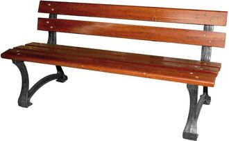 Domus Panchina Domus Stelvio in ghisa e doghe in legno 150x60x72h cm panca 2/3 persone da esterno giardino