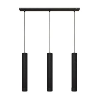 Netlighting Tuba Straight Bar Pendant Ceiling Light Black 60cm