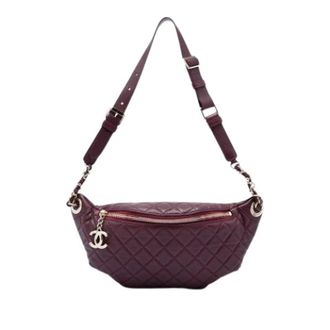 Chanel Pre-owned Vintage Quilted Belt Bag - Dames - Pre-owned - Paars - Maat: ONE Size Leer