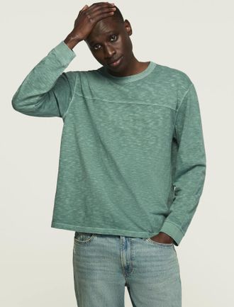 Lucky Brand Mens Slub Jersey Football Tee