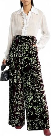 Anna Sui Ruffled Lyocell-Georgette Blouse In White