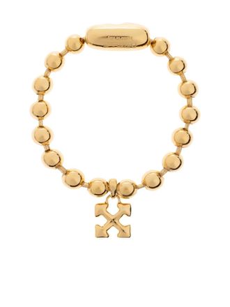Off-white Arrows-charm ball-chain bracelet - women - Brass - M - Gold