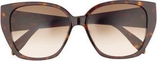 Alexander McQueen 58mm Oversize Cat Eye Sunglasses in Black Black Grey at Nordstrom Rack