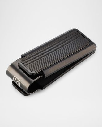 M Clip Men & apos;s Chevron IP Black Stainless Steel Money Clip