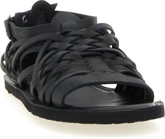 Yohji Yamamoto Braided Leather Sandals - Black