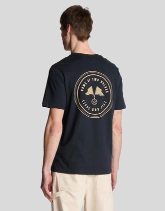 Lyle & Scott Lyle And Scott Mens Game of Two Halves Graphic T-Shirt - Navy - Size: 42