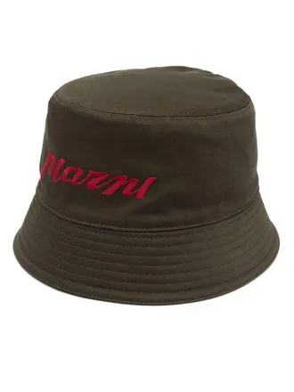Marni Cappello bucket con ricamo - Verde